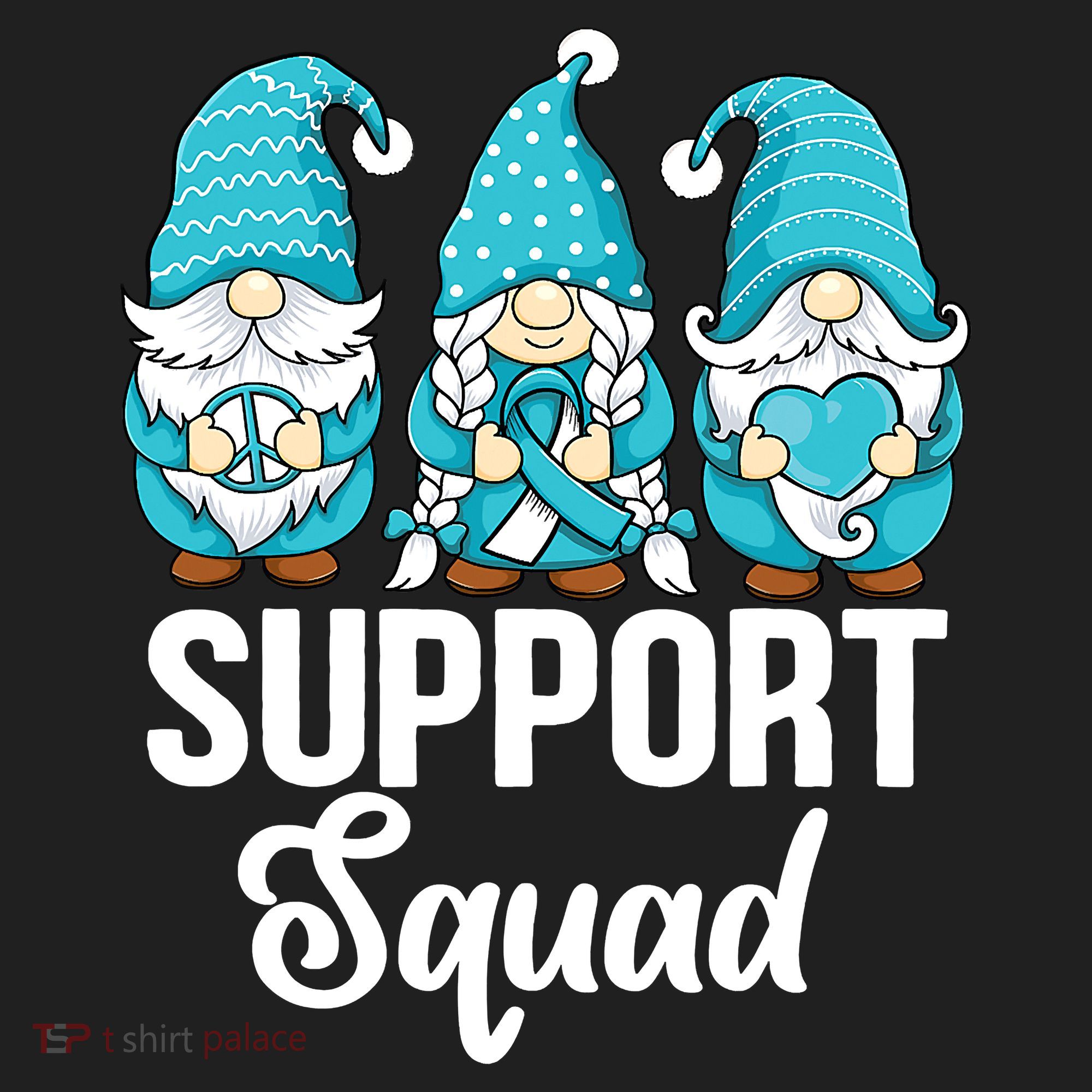 Cute Gnomes Support Squad Survivor Cervical Cancer Awareness Beanie
