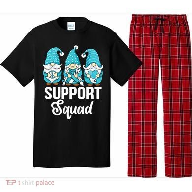 Cute Gnomes Support Squad Survivor Cervical Cancer Awareness Pajama Set
