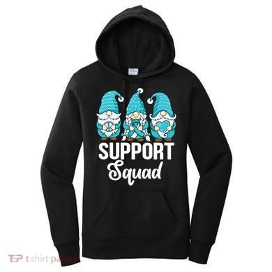 Cute Gnomes Support Squad Survivor Cervical Cancer Awareness Women's Hoodie