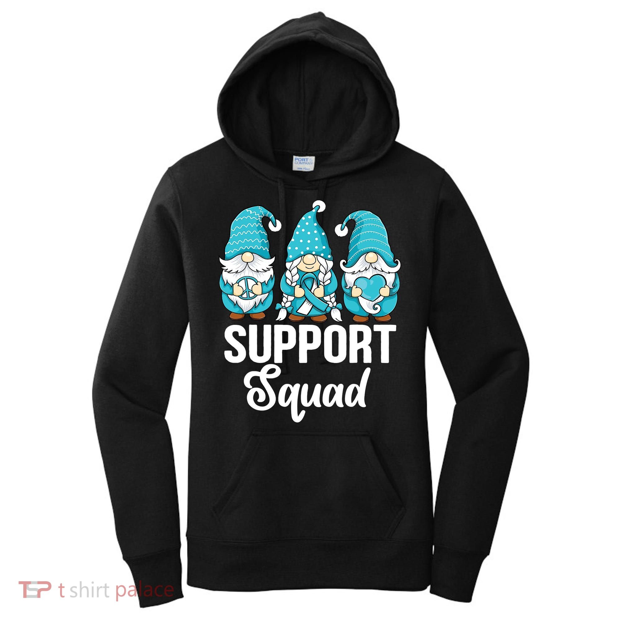 Cute Gnomes Support Squad Survivor Cervical Cancer Awareness Women's Hoodie