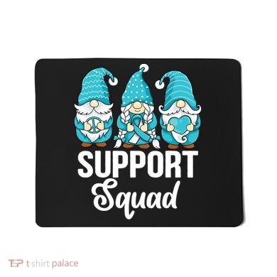 Cute Gnomes Support Squad Survivor Cervical Cancer Awareness Mousepad