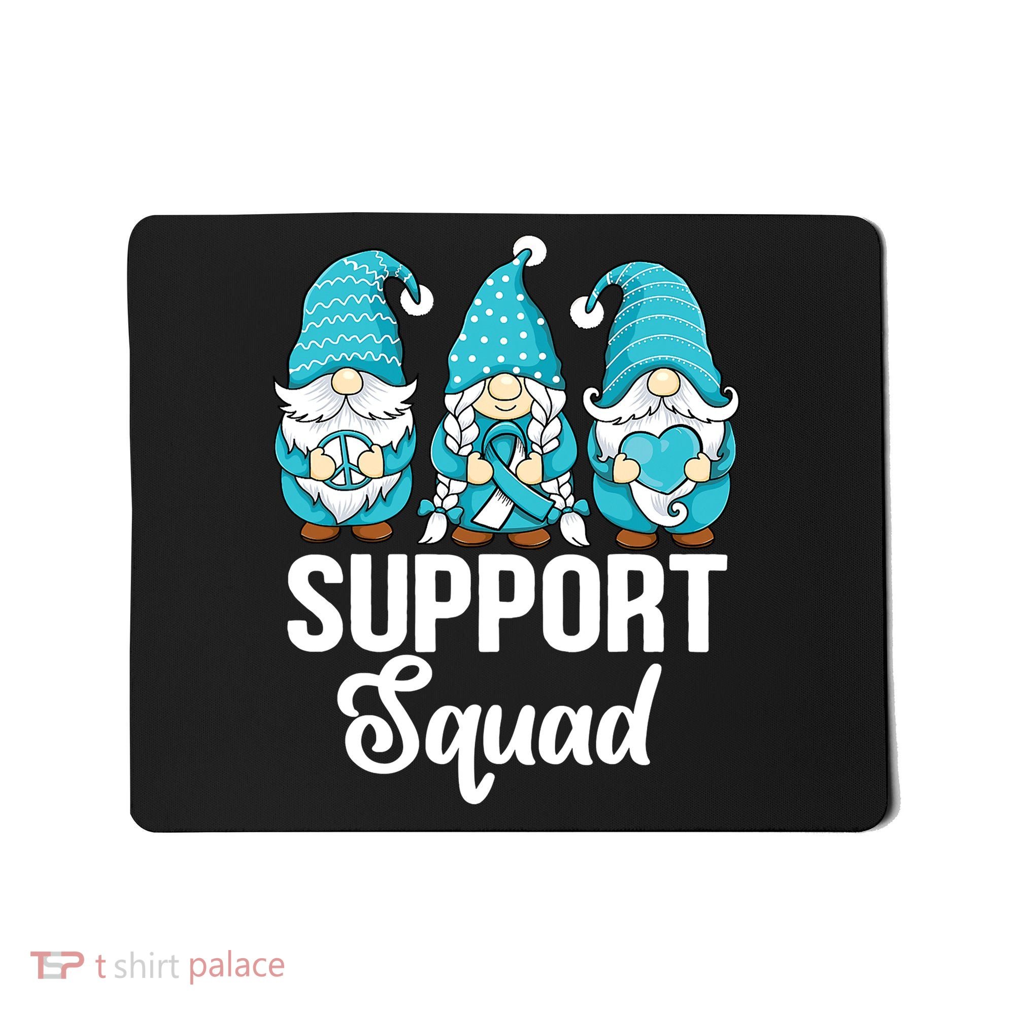 Cute Gnomes Support Squad Survivor Cervical Cancer Awareness Mousepad