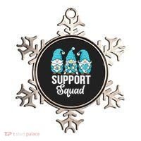 Cute Gnomes Support Squad Survivor Cervical Cancer Awareness Ornament thumb 0