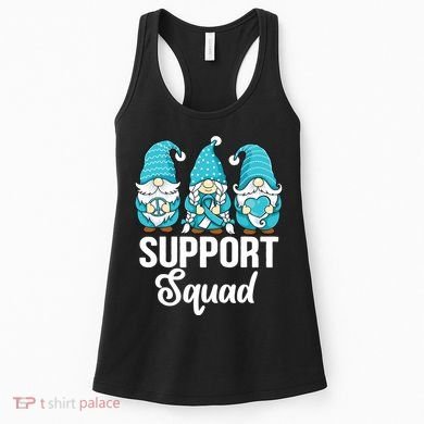Cute Gnomes Support Squad Survivor Cervical Cancer Awareness Women's Tank Top