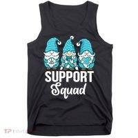 Cute Gnomes Support Squad Survivor Cervical Cancer Awareness Tank Top thumb 0