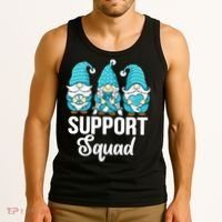 Cute Gnomes Support Squad Survivor Cervical Cancer Awareness Tank Top thumb 3