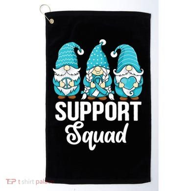 Cute Gnomes Support Squad Survivor Cervical Cancer Awareness Golf Towel