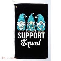 Cute Gnomes Support Squad Survivor Cervical Cancer Awareness Golf Towel thumb 0