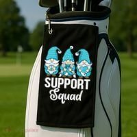 Cute Gnomes Support Squad Survivor Cervical Cancer Awareness Golf Towel thumb 2
