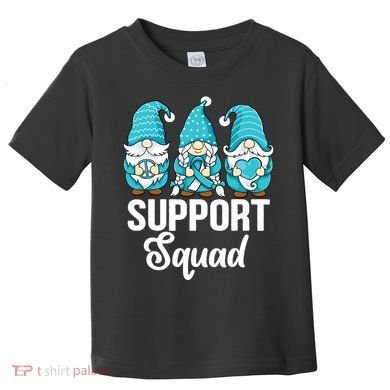 Cute Gnomes Support Squad Survivor Cervical Cancer Awareness Toddler T-Shirt