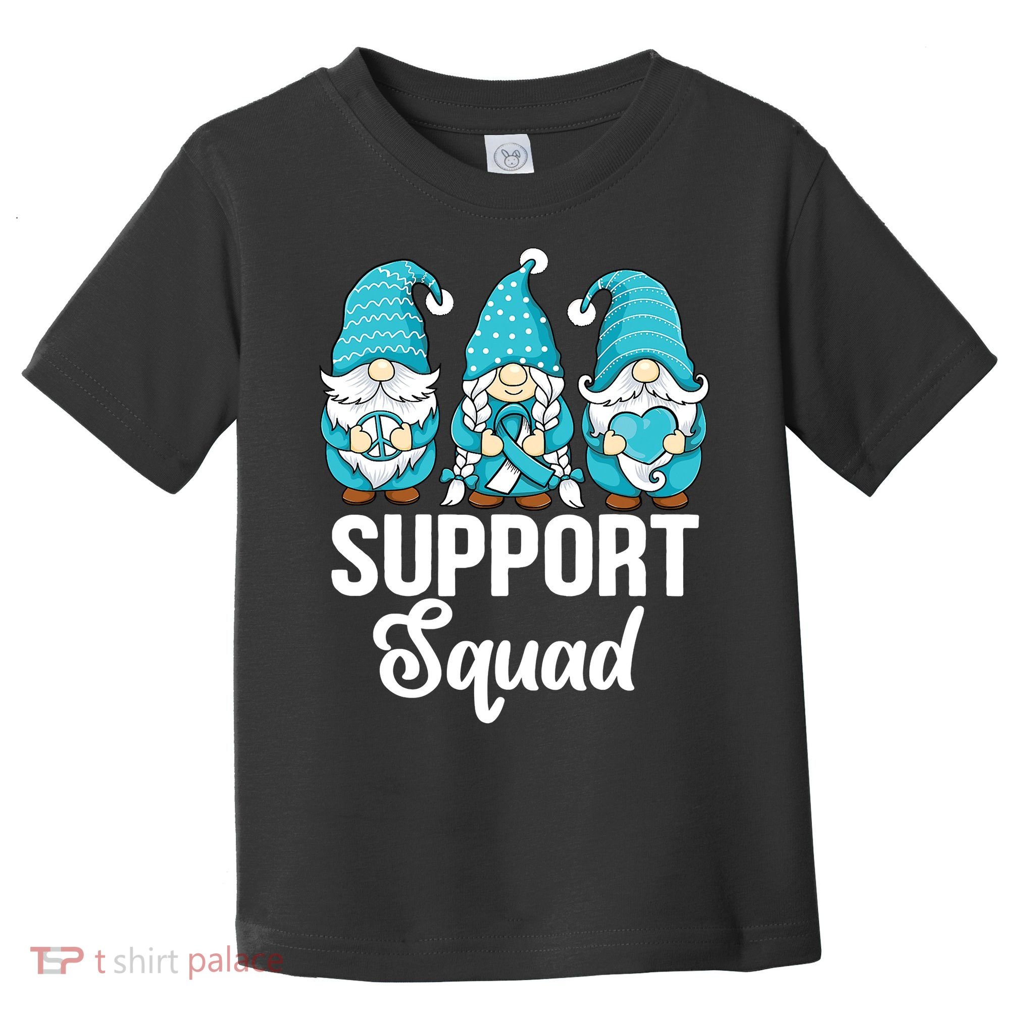 Cute Gnomes Support Squad Survivor Cervical Cancer Awareness Toddler T-Shirt