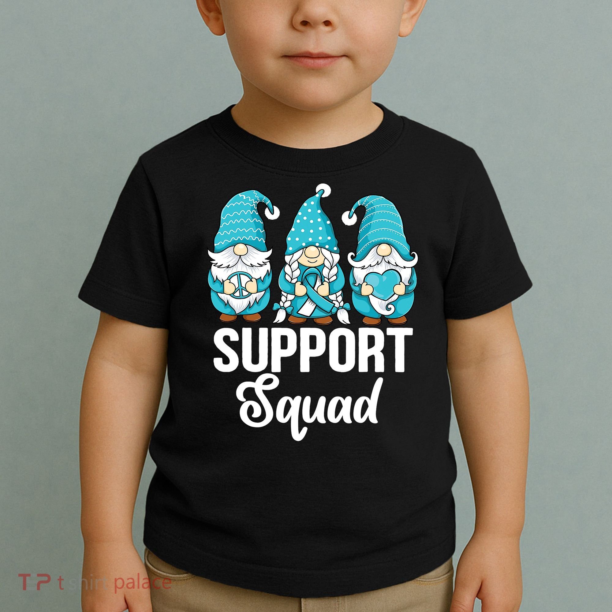 Cute Gnomes Support Squad Survivor Cervical Cancer Awareness Toddler T-Shirt