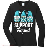 Cute Gnomes Support Squad Survivor Cervical Cancer Awareness Women's Long Sleeve Shirt thumb 0