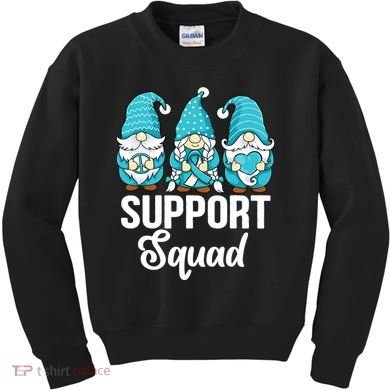 Cute Gnomes Support Squad Survivor Cervical Cancer Awareness Kids Sweatshirt