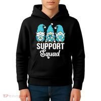 Cute Gnomes Support Squad Survivor Cervical Cancer Awareness Kids Hoodie thumb 4
