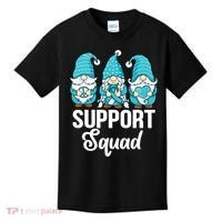 Cute Gnomes Support Squad Survivor Cervical Cancer Awareness Kids T-Shirt thumb 0
