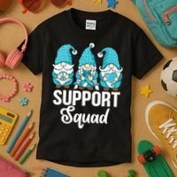 Cute Gnomes Support Squad Survivor Cervical Cancer Awareness Kids T-Shirt thumb 3