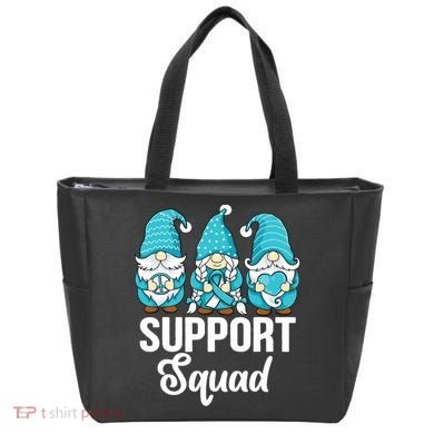Cute Gnomes Support Squad Survivor Cervical Cancer Awareness Tote Bag