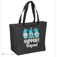Cute Gnomes Support Squad Survivor Cervical Cancer Awareness Tote Bag thumb 2