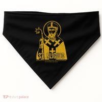 Catholicism Gold St. Eligius Jesus Catholic Christian Saint USA-Made Doggie Bandana thumb 0