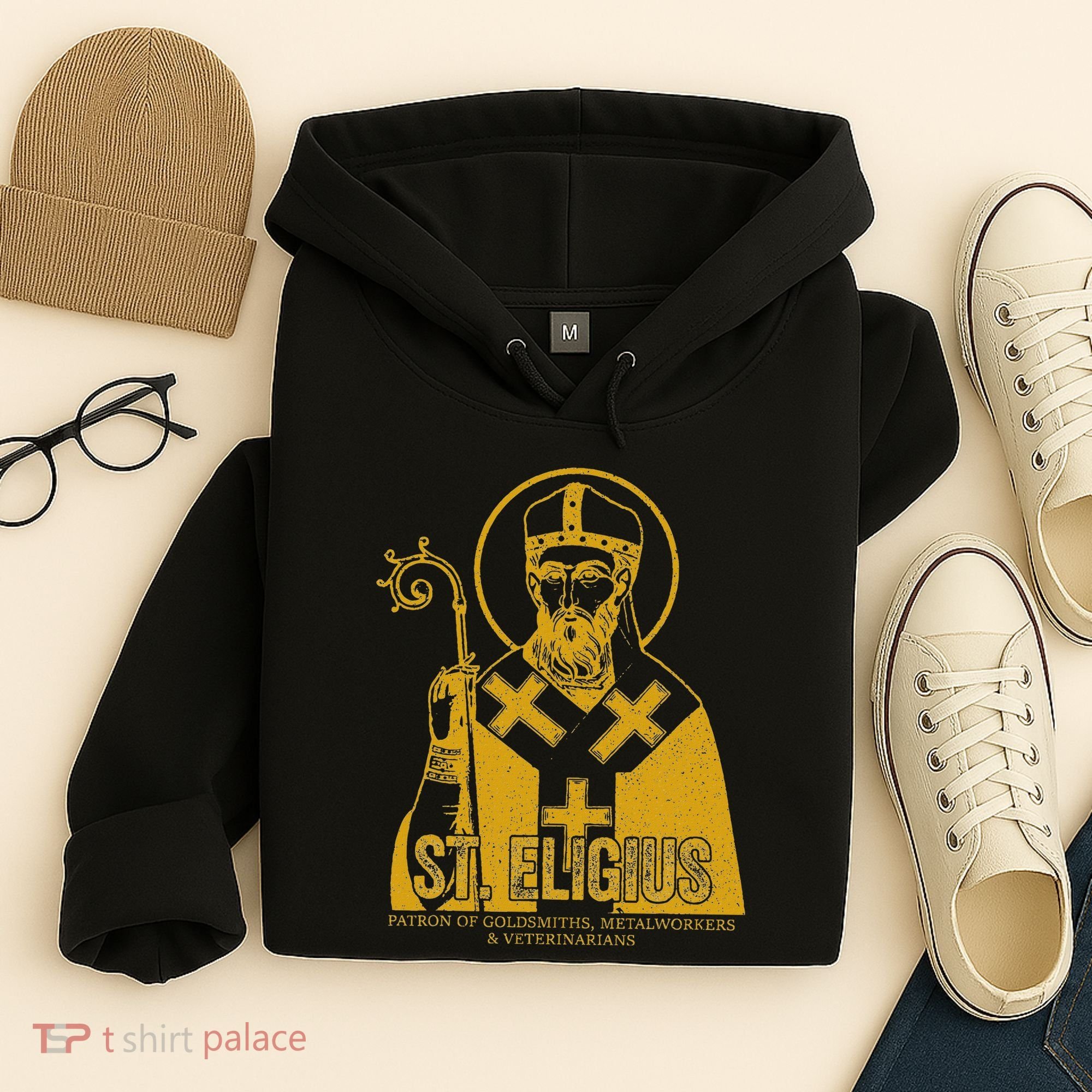 Catholicism Gold St. Eligius Jesus Catholic Christian Saint Hoodie