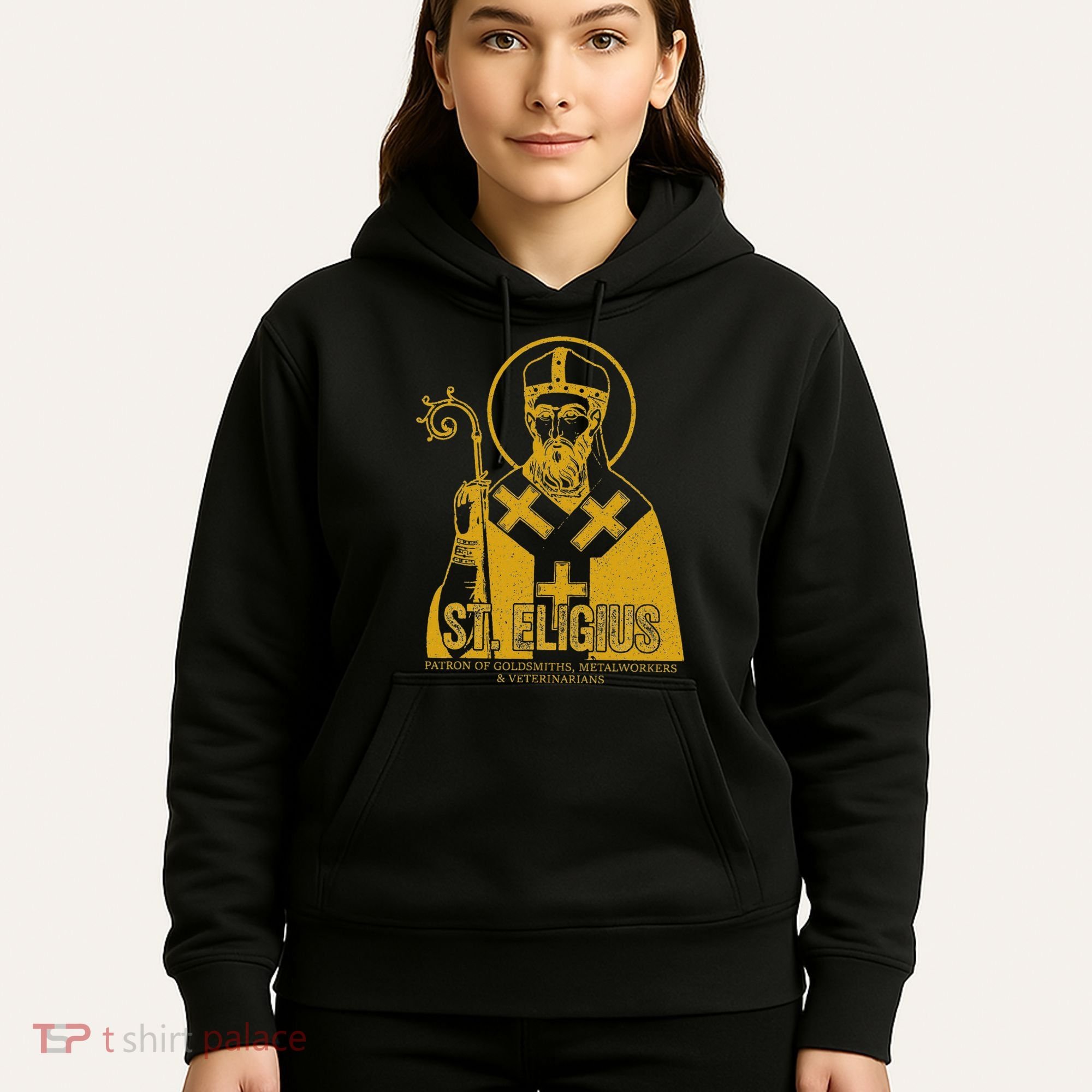 Catholicism Gold St. Eligius Jesus Catholic Christian Saint Hoodie