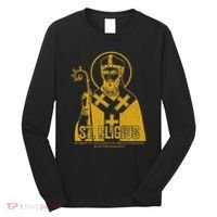 Catholicism Gold St. Eligius Jesus Catholic Christian Saint Long Sleeve Shirt thumb 0