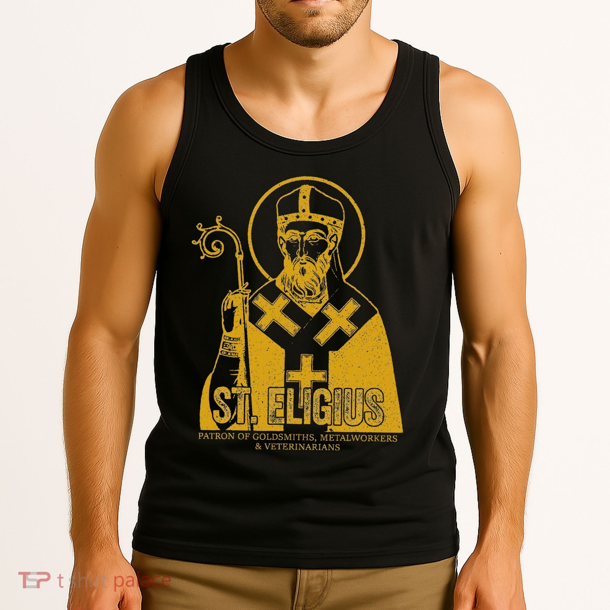 Catholicism Gold St. Eligius Jesus Catholic Christian Saint Tank Top