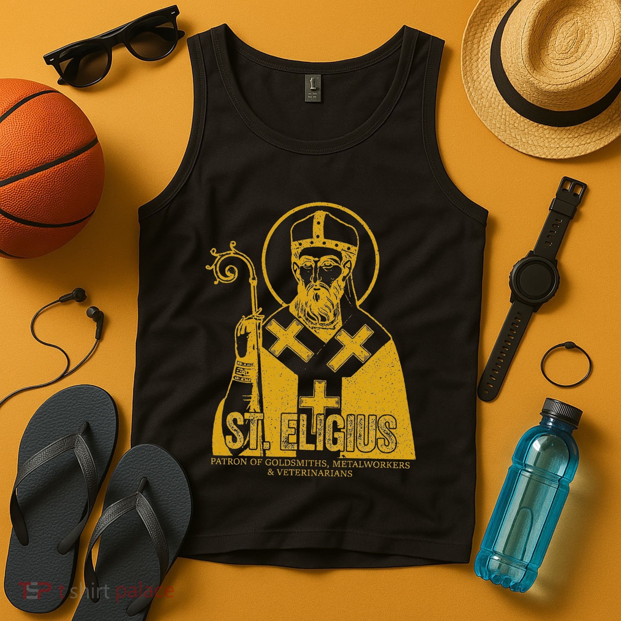 Catholicism Gold St. Eligius Jesus Catholic Christian Saint Tank Top