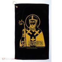Catholicism Gold St. Eligius Jesus Catholic Christian Saint Golf Towel thumb 0