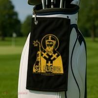 Catholicism Gold St. Eligius Jesus Catholic Christian Saint Golf Towel thumb 2