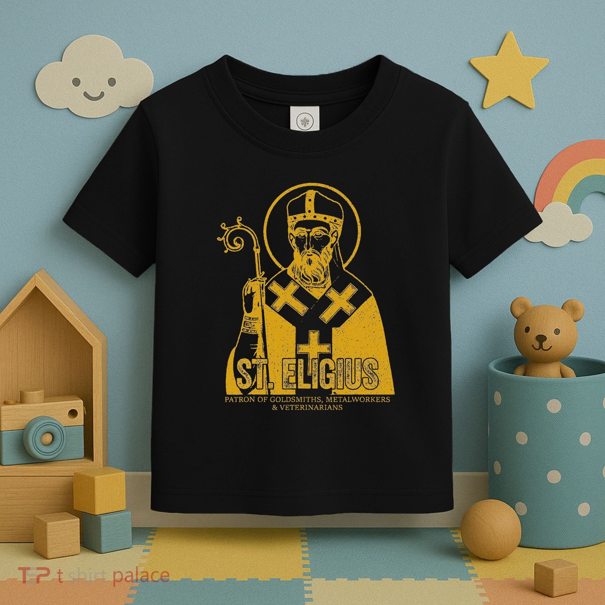 Catholicism Gold St. Eligius Jesus Catholic Christian Saint Toddler T-Shirt