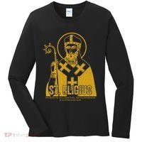 Catholicism Gold St. Eligius Jesus Catholic Christian Saint Women's Long Sleeve Shirt thumb 0