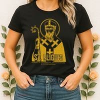 Catholicism Gold St. Eligius Jesus Catholic Christian Saint Women's T-Shirt thumb 2