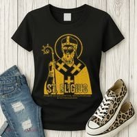 Catholicism Gold St. Eligius Jesus Catholic Christian Saint Women's T-Shirt thumb 3