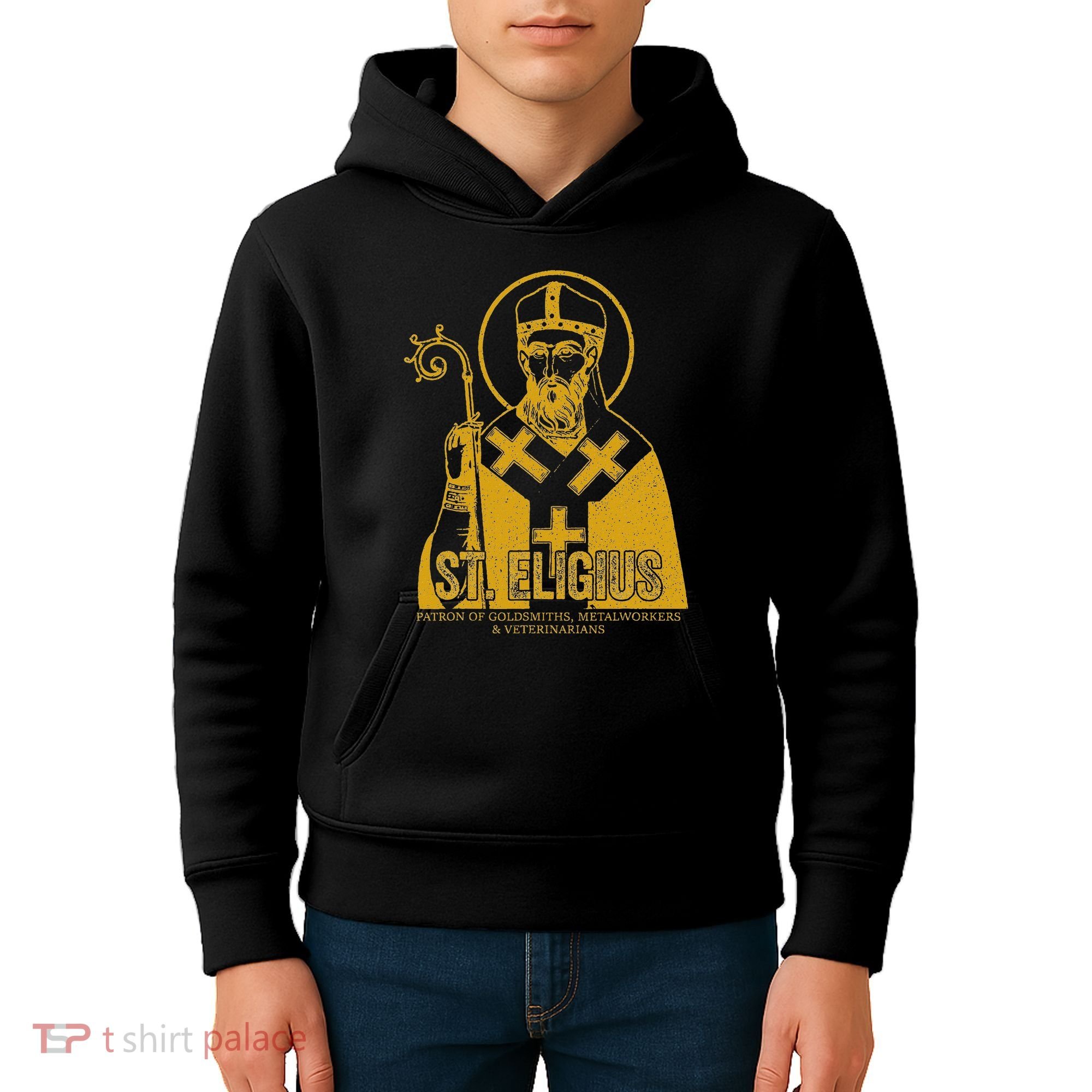 Catholicism Gold St. Eligius Jesus Catholic Christian Saint Kids Hoodie