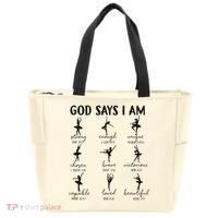 Christian God Says I Am Ballet Dancer Religious Bible Verse Tote Bag thumb 0