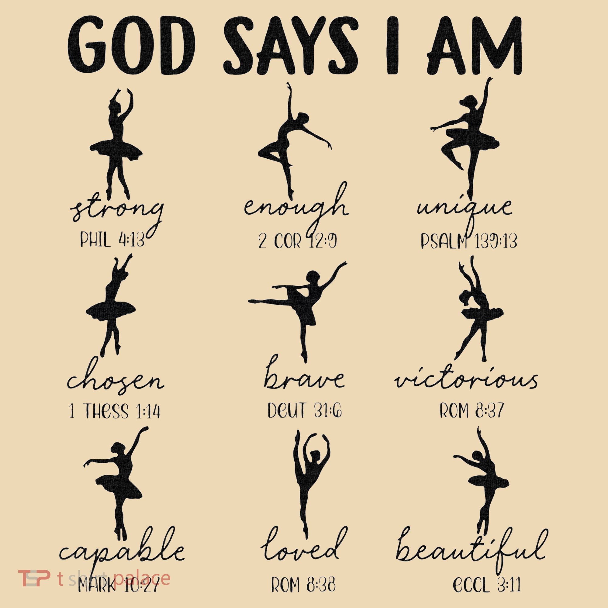 Christian God Says I Am Ballet Dancer Religious Bible Verse Tote Bag