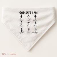 Christian God Says I Am Ballet Dancer Religious Bible Verse USA-Made Doggie Bandana thumb 0