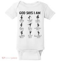 Christian God Says I Am Ballet Dancer Religious Bible Verse Baby Bodysuit thumb 0
