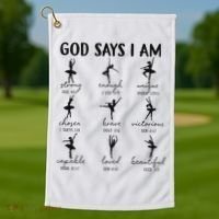Christian God Says I Am Ballet Dancer Religious Bible Verse Golf Towel thumb 1