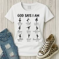 Christian God Says I Am Ballet Dancer Religious Bible Verse Women's T-Shirt thumb 3