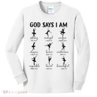 Christian God Says I Am Ballet Dancer Religious Bible Verse Kids Long Sleeve Shirt thumb 0