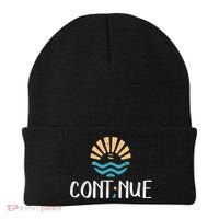 Cont;nue Gift Semicolon Tal Health Awareness Gift Beanie thumb 0