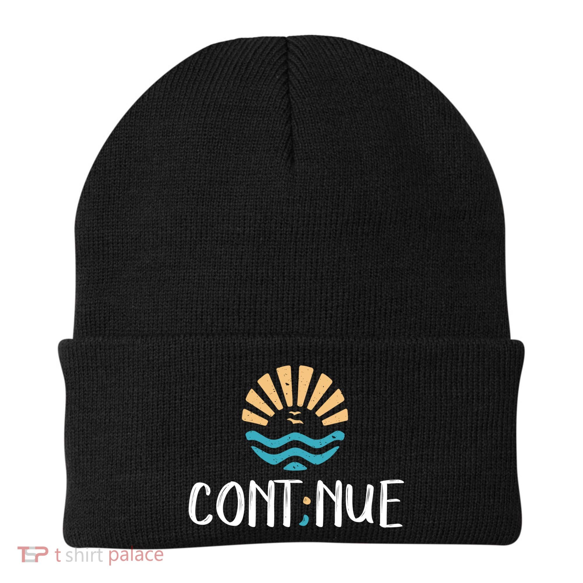 Cont;nue Gift Semicolon Tal Health Awareness Gift Beanie