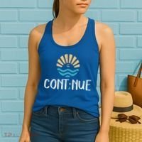 Cont;nue Gift Semicolon Tal Health Awareness Gift Women's Tank Top thumb 2
