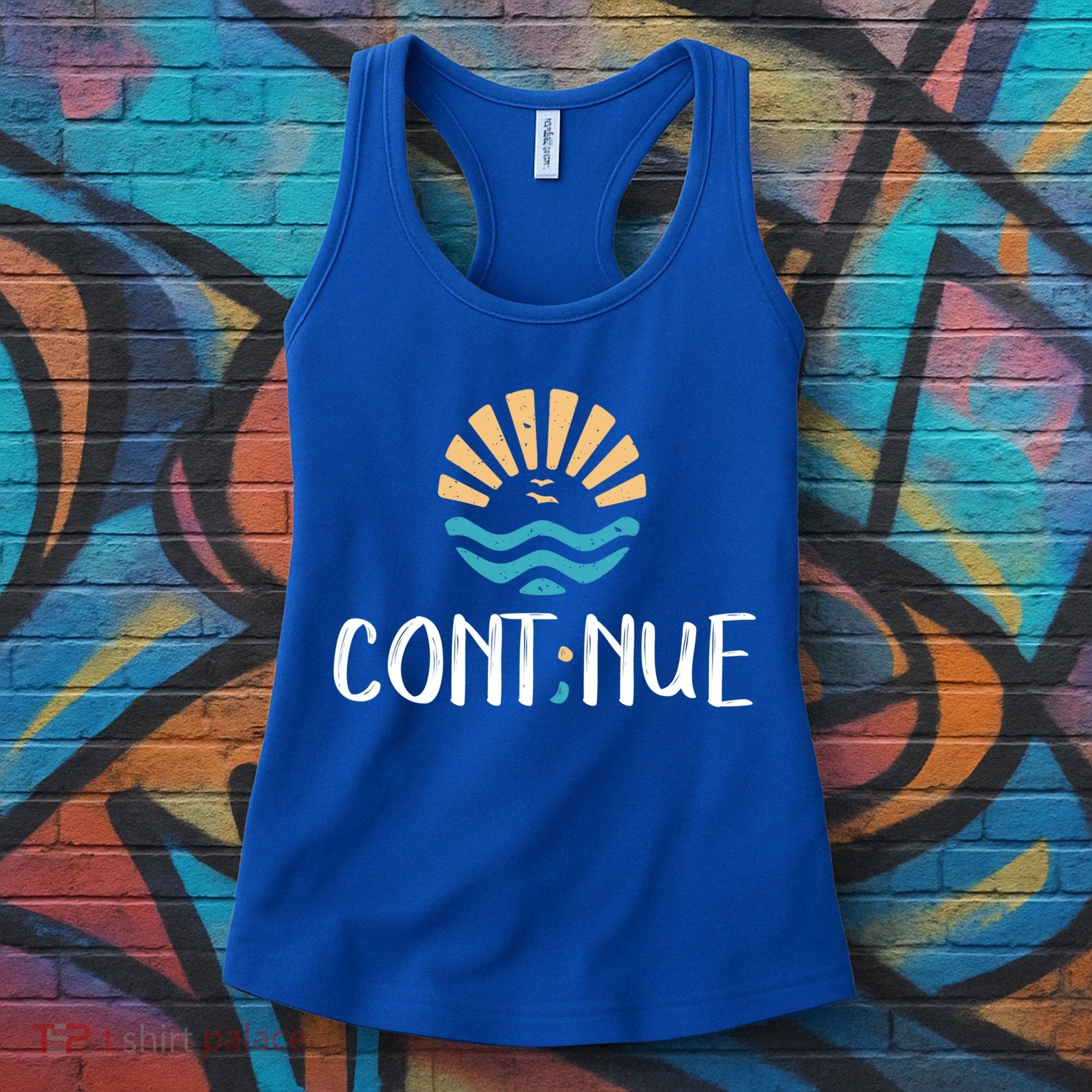 Cont;nue Gift Semicolon Tal Health Awareness Gift Women's Tank Top