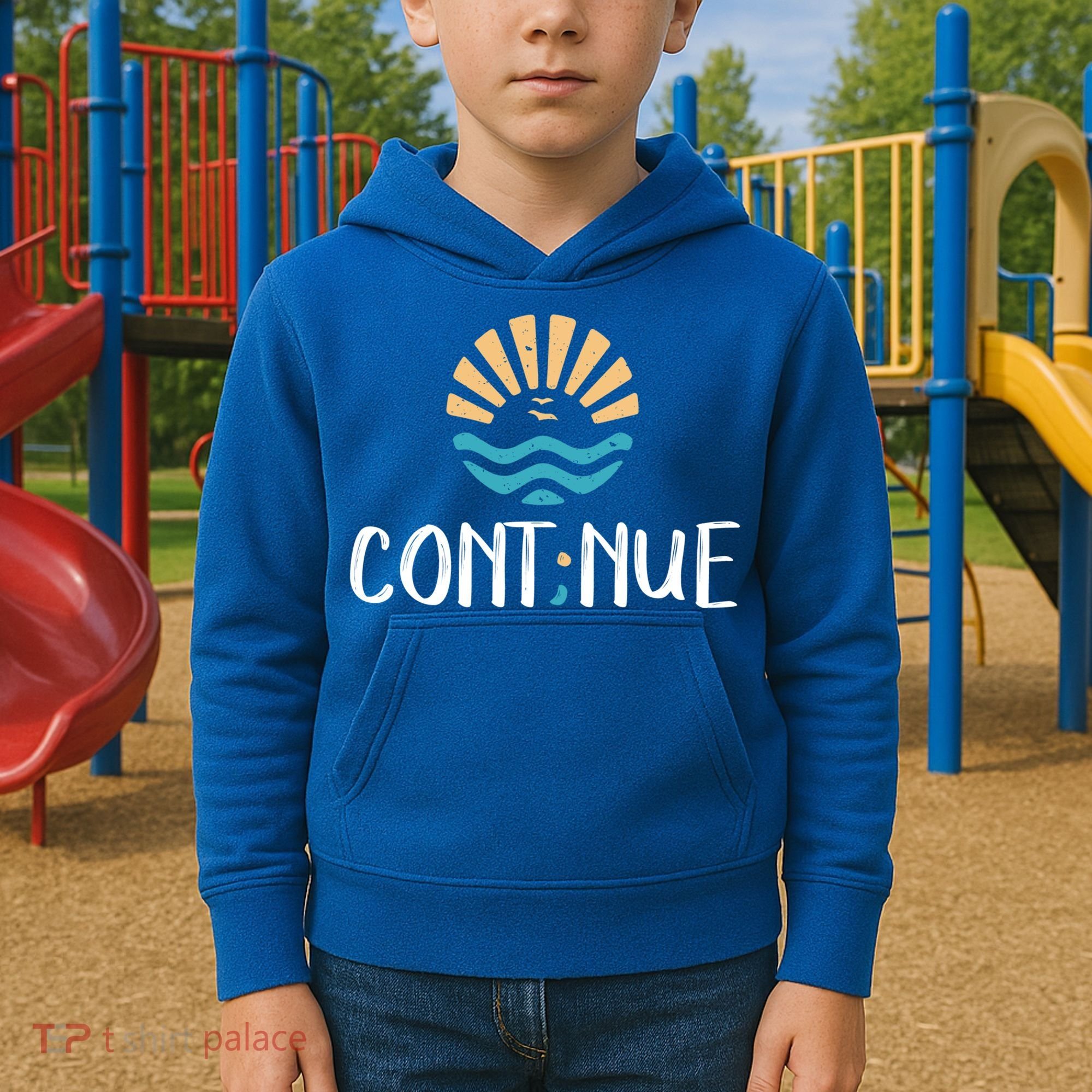 Cont;nue Gift Semicolon Tal Health Awareness Gift Kids Hoodie