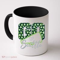 Cute Go Seattle Leopard Print Cheer Megaphone Football Fan Coffee Mug thumb 0