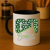Cute Go Seattle Leopard Print Cheer Megaphone Football Fan Coffee Mug thumb 4